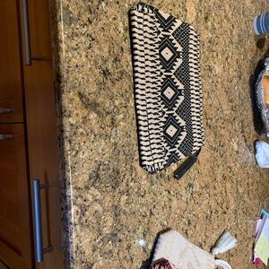 Mudpie Geometric Black and Cream Clutch